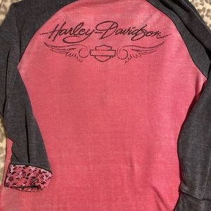 2x long sleeve Harley. Bling on buttons & back